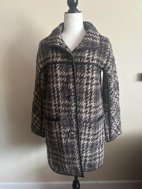 Darling Chunky Bouclé Sweater in Brown, Black and Cream